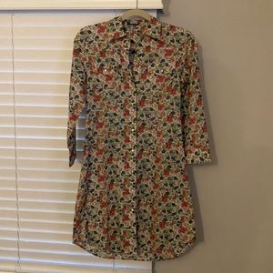 Theory floral shirt dress